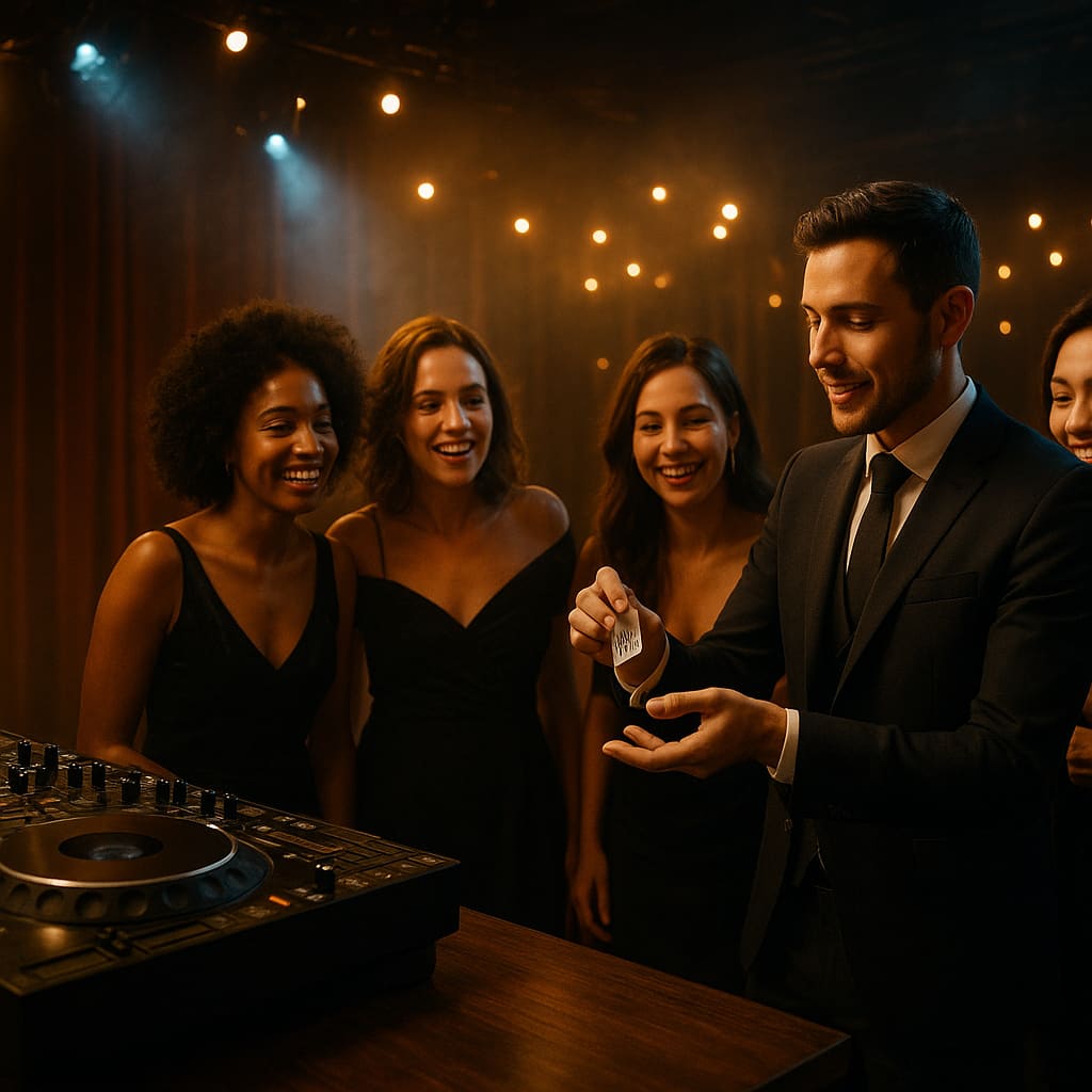 Event mit DJ und Magier bei privater Feier