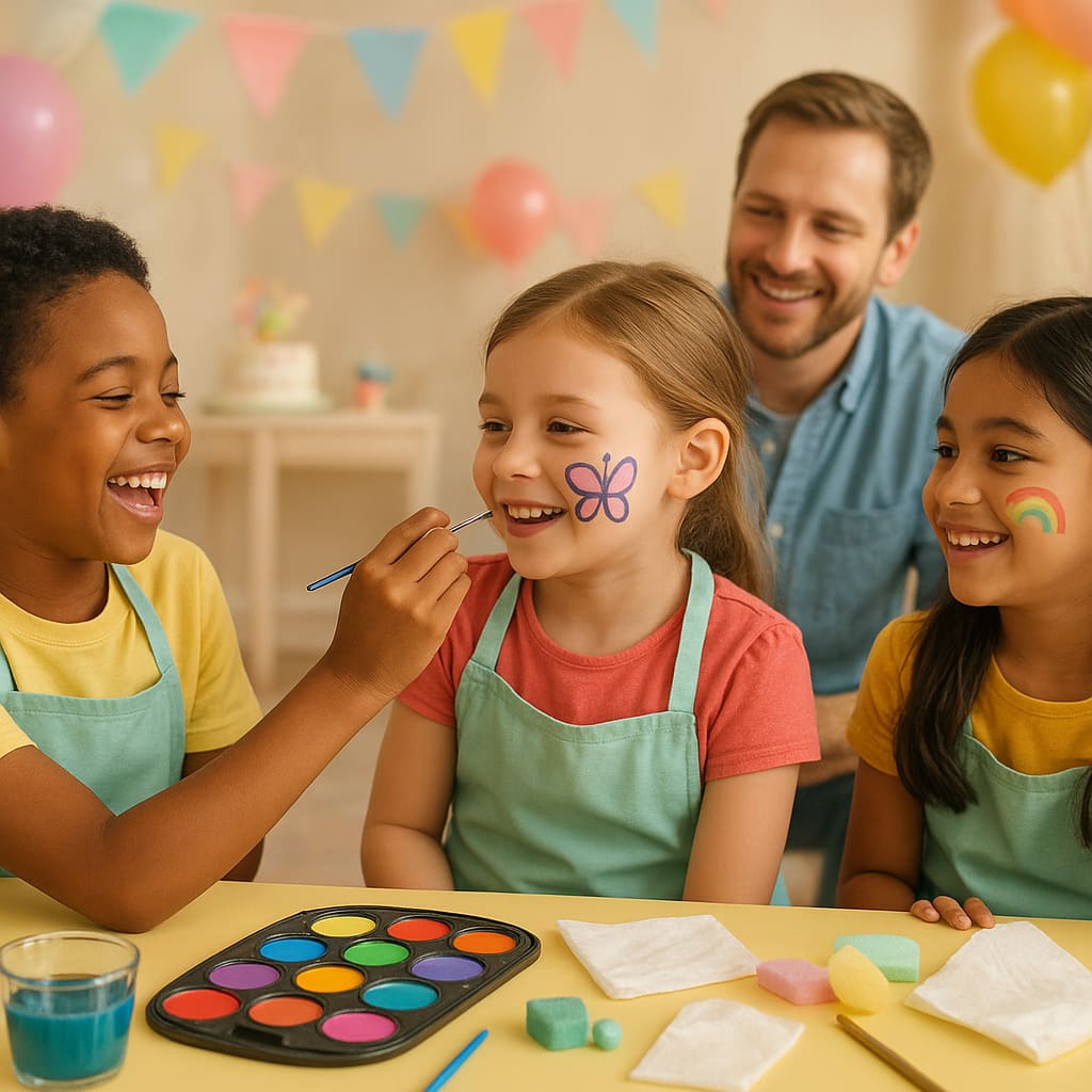 Kinder Face Painting auf Geburtstag